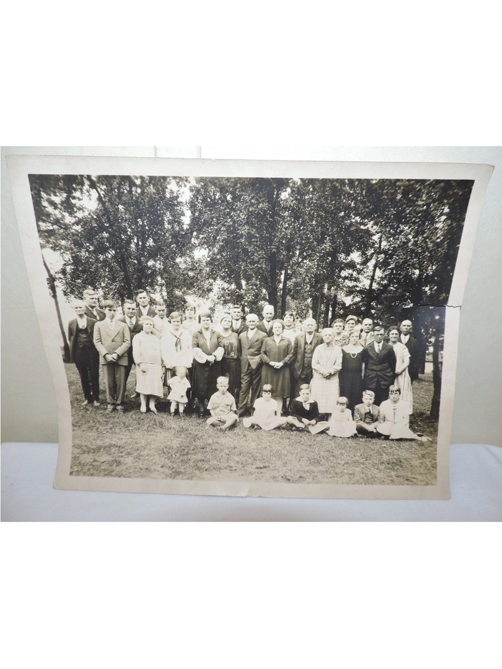 Antique Family Reunion Photo Large 8 x 10  Original Reunion of Family